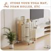 35L Yoga Mat Holder for Home Gym, Movable Yoga Mat Organizer with Wheels, Yoga Mat Equipment Storage Racks, Space-saving Yoga Mat Organizer (Size : Black) view 3
