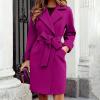 XUNRYAN Trench Coat Women Mid Long Wool-Blend Jackets Slim Fit Winter Fall Casual Blazer Fashion Cardigan Coatigan Overcoat view 2