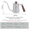iBasingo 300ml Titanium Gooseneck Kettle for Stove Top Burners Ultralight Pour Over Coffee Maker Drip Filter Kettle Swan Neck Coffeepot with Wood Handle Ti3091D view 2