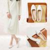 AISFAES Women Pumps Low Chunky Rounded Toe Heels Healed Dress Pumps Elegant Wedges Working Shoes(White,US10) view 2