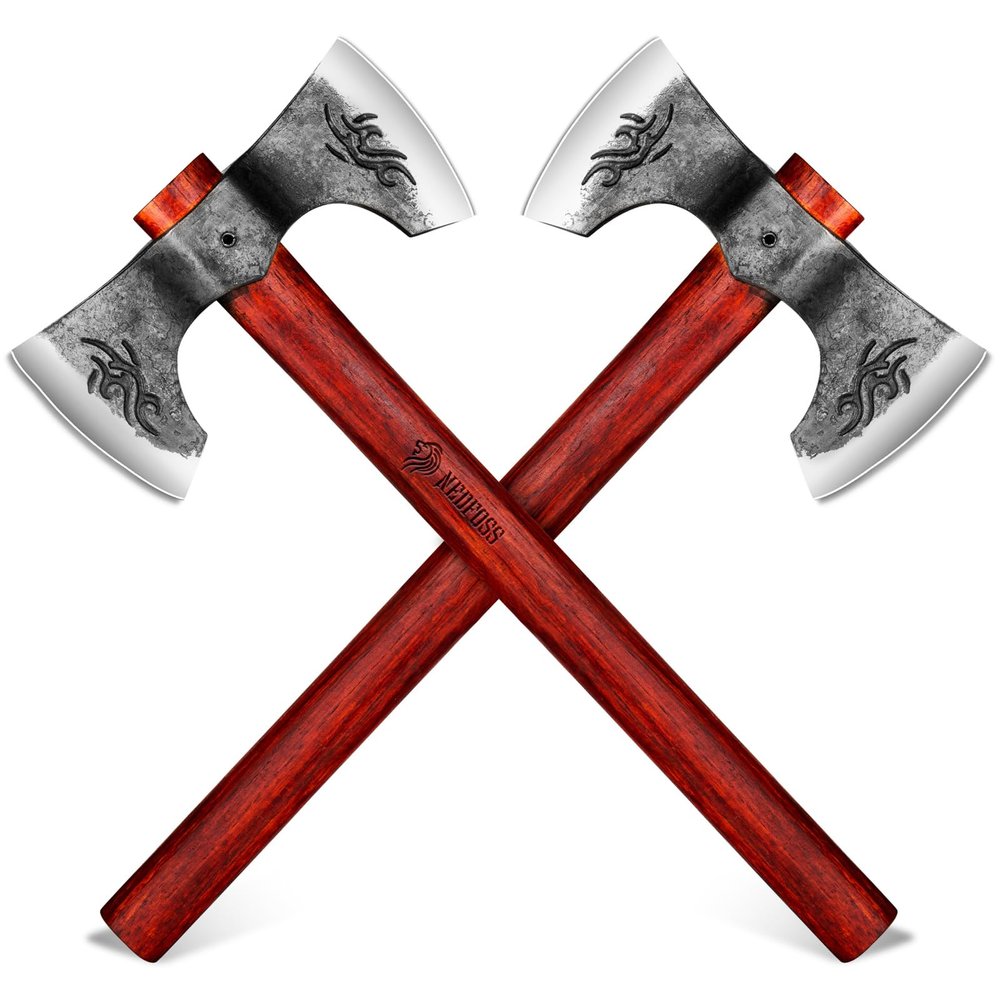 NEDFOSS Thor Throwing Axe, 2 Pack 16" Throwing Axes with 1065 High Carbon Steel & Beech Wood Handle, Perfect for Axe Throwing Game for Backyard, Competition and Recreation, Tomahawk Axe Gifts for Men