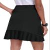 MoFiz 20" Knee Length Skorts Skirt for Women Golf Tennis Skort High Waisted Pleated Athletic Skirt for Sports Workout Summer Casual with Pockets, Black L view 2