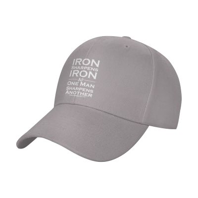 Byoblu Iron Sharpens Iron Baseball Cap Men - Classic Dad Hat Adjustable Plain Hat Gray