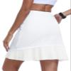MoFiz 20" Knee Length Skorts Skirt for Women Golf Tennis Skort High Waisted Pleated Athletic Skirt for Sports Workout Summer Casual with Pockets, White XL view 1