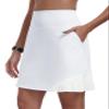 MoFiz 20" Knee Length Skorts Skirt for Women Golf Tennis Skort High Waisted Pleated Athletic Skirt for Sports Workout Summer Casual with Pockets, White XL view 2