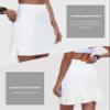 MoFiz 20" Knee Length Skorts Skirt for Women Golf Tennis Skort High Waisted Pleated Athletic Skirt for Sports Workout Summer Casual with Pockets, White XL view 4