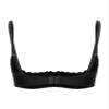 Lejafay Women See Through Lace 1/4 Cups Balconette Bustier Brassiere Padded Underwire Shelf Bra Tops 4#Black C Medium view 3