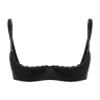 Lejafay Women See Through Lace 1/4 Cups Balconette Bustier Brassiere Padded Underwire Shelf Bra Tops 4#Black C 3X-Large view 1
