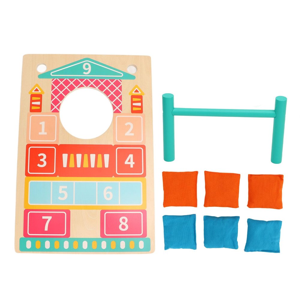 Interactive Solid Wood Cornhole Board Set Fun Bean Toss Game for Camps, Parties, and Family Bonding