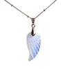 HXSCOO Natural Gemstone Angel Wings Choker Pendant Necklace (Color : Black Agate) view 3