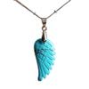 HXSCOO Natural Gemstone Angel Wings Choker Pendant Necklace (Color : Black Agate) view 4