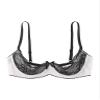 Lejafay Women See Through Lace 1/4 Cups Balconette Bustier Brassiere Padded Underwire Shelf Bra Tops 4#White C 3X-Large view 4