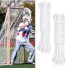 2 Pcs 92ft 4mm Lacrosse Goal Net Lacing Cord Durable Lacing Rope Goal Net for Youth Collegiate, Easy Installation for Backyard, Garden, Playground, Soccer Goals Replacement Frame Not Included(White) view 1