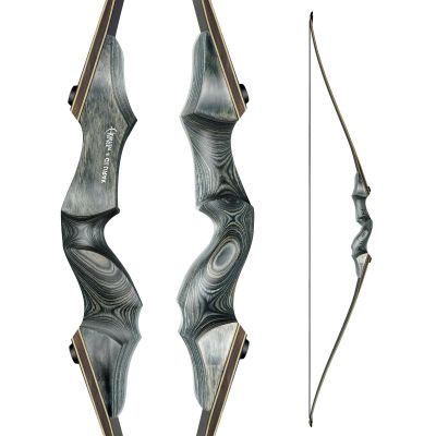 Black Hunter Takedown Longbow, GLURAK 60" Wooden Archery Bow Hunting Bow - Left Hand Longbow for Beginner Training Practice, 40lb