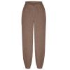 Crossover High Waisted Sweatpants for Women Asymmetrical Cross V Waist Pants Baggy Lounge Running Jogger with Pocket Brown view 4