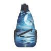 CSGJMYGS Sling Bag for Women Men Moon Over Ocean Cross Chest Bag Diagonally Casual Fashion Travel Hiking Daypack view 1