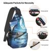CSGJMYGS Sling Bag for Women Men Moon Over Ocean Cross Chest Bag Diagonally Casual Fashion Travel Hiking Daypack view 4