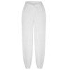Crossover High Waisted Sweatpants for Women Asymmetrical Cross V Waist Pants Baggy Lounge Running Jogger with Pocket White view 4
