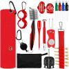 Syhood 21 Pcs Golf Cleaning Kit Accessories Gift for Christmas Golf Brush, Towel, Groove Sharpener, Divot Repair Tool, Ball Alignment Portable Tool for Men or Women(Red) view 1