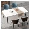 BytheM Chair Dining Chairs Set of 2 Kitchen Chair Upholstered Leisure Chairs with Carbon Steel Legs Splicing Chair Surface Dining Chairs (Color : Light Gray) view 2