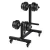 BANLICALI Dumbbell Rack Q235 Steel Double Column Mobile Dumbbell Piece Holder with Wheel, 500kg Load Capacity Dumbbell Rack Weight Rack for Dumbbells, for Home Gym Hotels Black view 1