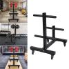 BANLICALI Dumbbell Rack Q235 Steel Double Column Mobile Dumbbell Piece Holder with Wheel, 500kg Load Capacity Dumbbell Rack Weight Rack for Dumbbells, for Home Gym Hotels Black view 2