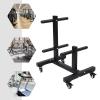 BANLICALI Dumbbell Rack Q235 Steel Double Column Mobile Dumbbell Piece Holder with Wheel, 500kg Load Capacity Dumbbell Rack Weight Rack for Dumbbells, for Home Gym Hotels Black view 3