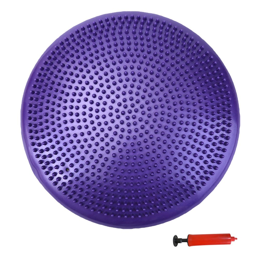CurcKua Wobble Cushion 13.6in Yoga Balance Cushion PVC Inflatable Heavy Duty Wobble Disk Double-Sided Training Massaging Wobble Board with Pump Balance Pods Balance Board Sensory Cushion for Home Gym