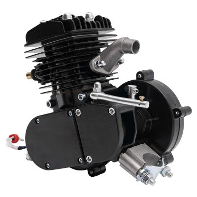 80cc Bicycle Engine, 2 Stroke Single Cylinder Bicycle Engine, Electric Bicycle Gasoline Engine Motorized Bicycle Motor (Black)