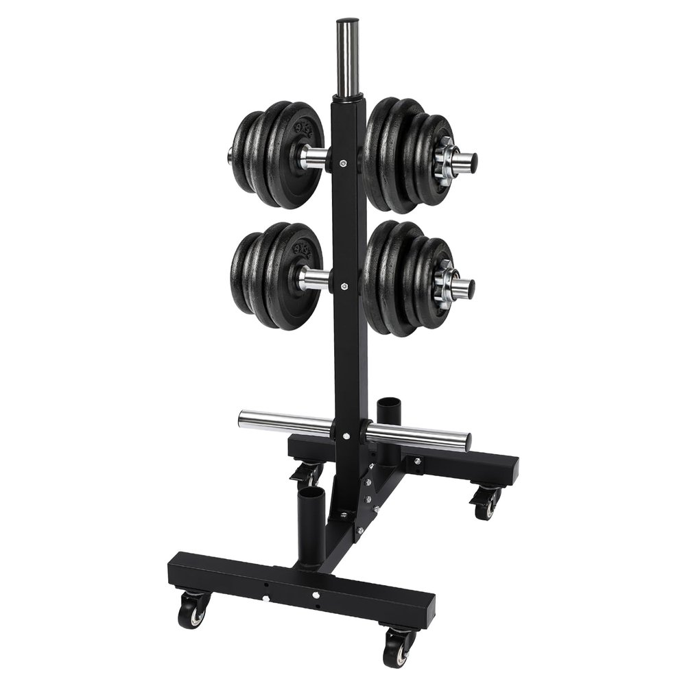 BANLICALI Dumbbell Rack Q235 Steel Mobile Dumbbell Plate Rack with Wheel, 500kg Load Capacity Dumbbell Storage Rack Weight Rack for Dumbbells, for Home Gym Hotels Black