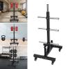BANLICALI Dumbbell Rack Q235 Steel Mobile Dumbbell Plate Rack with Wheel, 500kg Load Capacity Dumbbell Storage Rack Weight Rack for Dumbbells, for Home Gym Hotels Black view 2