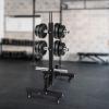 BANLICALI Dumbbell Rack Q235 Steel Mobile Dumbbell Plate Rack with Wheel, 500kg Load Capacity Dumbbell Storage Rack Weight Rack for Dumbbells, for Home Gym Hotels Black view 3