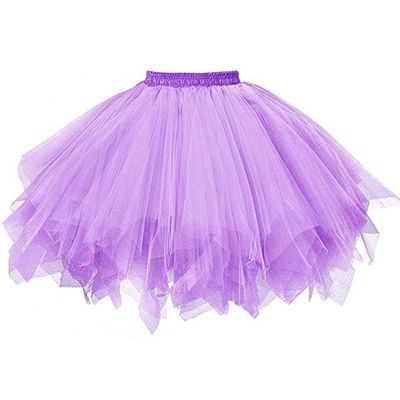 Adult Tutu Puffy Tulle Skirts 1950s Vintage Petticoat Puffy Layered Party Birthday Ballet Dance Fairy Skirt for Women A - Purple Tutus