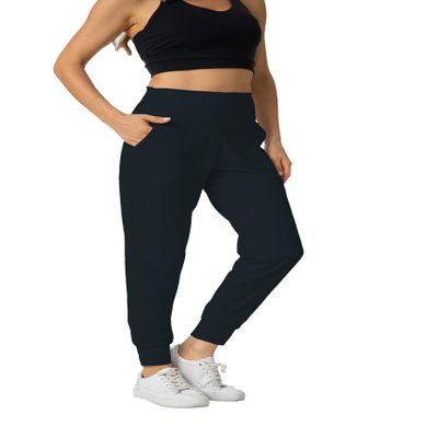 Rrosseyz Joggers Pants for Women-Quick Dry Sweatpants with Pockets for Travel Athletics Casual Outdoor (Black, Medium)