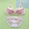 Cute Girls Underwear Set Sweet Lace Bra Gathered Sexy Fall And Winter Kawaii Lolita Bras And Panty Cosplay Lingerie (Color : pink, Size : 85E) view 3