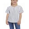 ACEFAST INC Kids Baseball Jersey Button Blank Softball Team Uniform Girls Boys Hip Hop T-Shirt Solid Color Sweatshirt White Stripe view 1