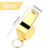 Teaaha 4 PCS Whistles, Stainless Steel Whistle with Lanyard, Super Loud Crisp Premium Metal Sports Whistles for Referees, Coaches, Teachers, Polices, Training, Outdoor Activities Emergency(Gold) view 2