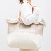 APLUSH Canvas Tote Bag for Women,Embroidery Monogram Personalized Shoulder Bag Tassel Handbags Hobo Bag,Brown,One Size view 2