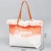 APLUSH Canvas Tote Bag for Women,Embroidery Monogram Personalized Shoulder Bag Tassel Handbags Hobo Bag,Brown,One Size view 3
