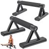 SELEWAERE Metal Parallettes Floor Workout Push Up Handles Non-Slip Pushup Bars Handstand Bars for Calisthenic Fitness Sturdy Steel Tubing with NBR Foam Covered Grip, Load up to 600 lbs view 1