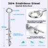 Abimars 17" Sand Anchor Kit, 304 Stainless Steel Triple Spiral Auger Boat Anchor for Beach and Sandbar, Ideal for Watercraft Up to 25' view 2