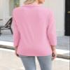 ORANDESIGNE Women's 3/4 Sleeves V Neck Polo Shirts Casual Summer Tops Basic Collar Cute Tees view 2