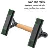 SELEWAERE Wood Parallettes Floor Workout Push Up Handles Non-Slip Pushup Bars Handstand Bars for Calisthenic Fitness Solid Wood with Sturdy Steel Tubing Feet, Load up to 600 lbs view 4
