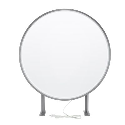 Light Box with Power Cord, 15W 24" LED Double Sided Round Light Box, IP65 Waterproof Wall Mount Sign Lamp to Improve Visual Awareness, Outdoor Store Advertising Lights for Business Display, White