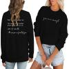 QJMWYBELBQ Be Kind Sweatshirt Women Dear Person Behind Me Shirts Mental Health Casual Inspiration Pullover Top Black view 2