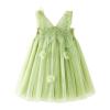Toddler Baby Girl Princess Butterfly ings Fairy Dresses Floral Sling Tulle Tutu Dress Wedding (Green, 5-6 Years) view 1
