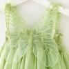 Toddler Baby Girl Princess Butterfly ings Fairy Dresses Floral Sling Tulle Tutu Dress Wedding (Green, 5-6 Years) view 3