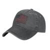 Vintage America American Flag 3 Baseball Cap, Funny Adjustable Washed Cotton Trucker Hats, Dad Hat for Men Deep Heather view 1