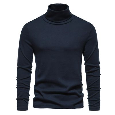 Xiaojmake Men's Winter Thermal Undershirt Long Sleeve Compression Shirts Mock Turtleneck Gym Sports Running Base Layer Tops Navy