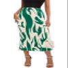 PRETTYGARDEN Women's 2026 Spring High Waist Zebra Print A Line Long Pleated Skirts for Women Trendy Midi Skirt Flared Hem (Dark Green, XX-Large) view 1
